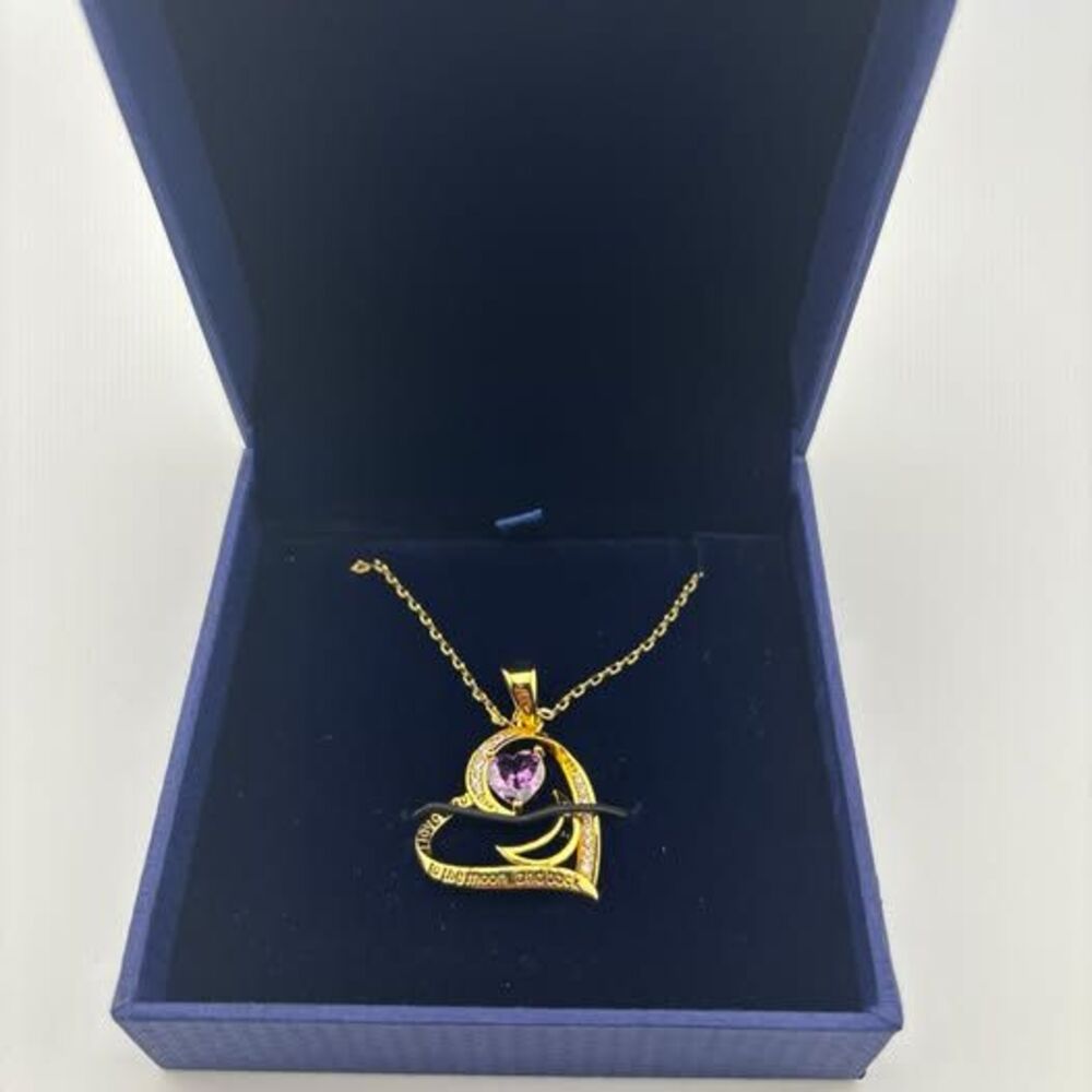 gold plated Amethyst Heart Necklace